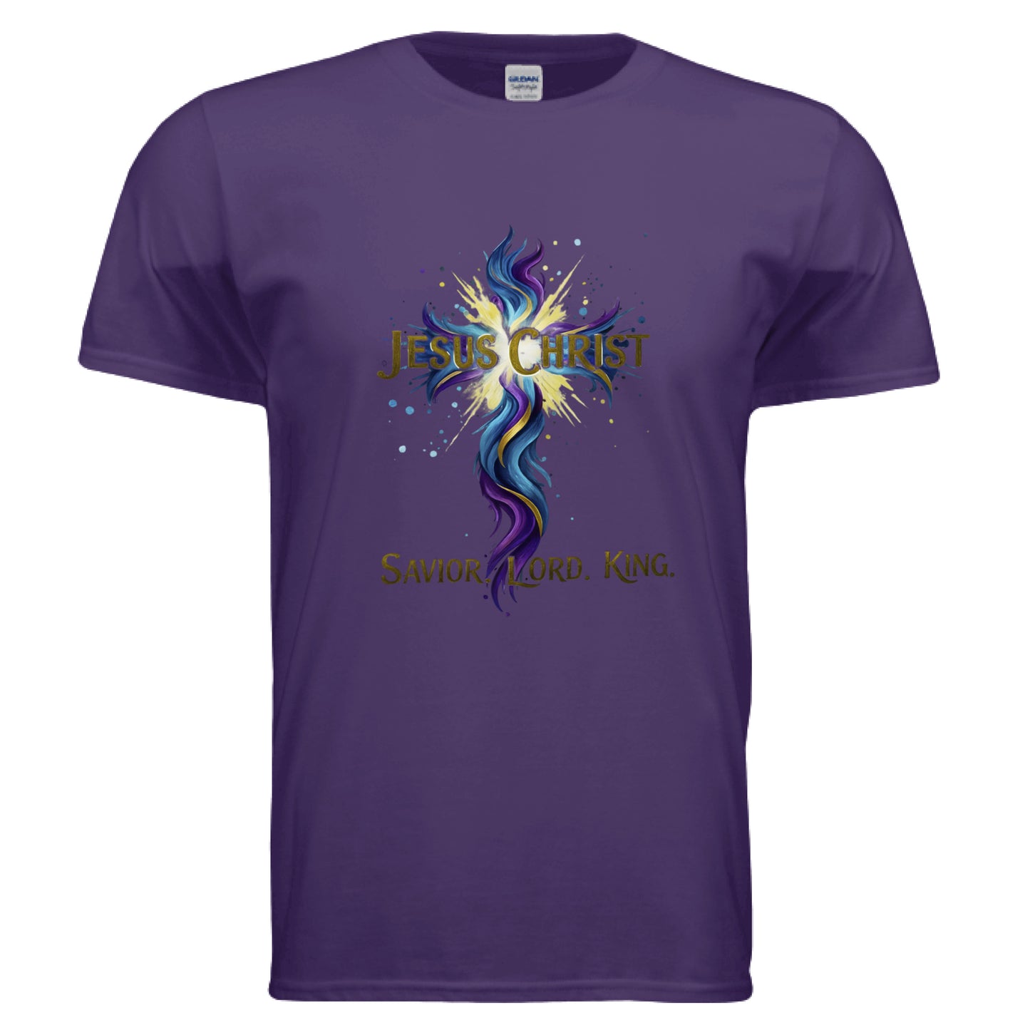 Jesus Christ Savior Lord King Faith T-Shirt PURPLE Salvation Clothing and Accessories Apparel