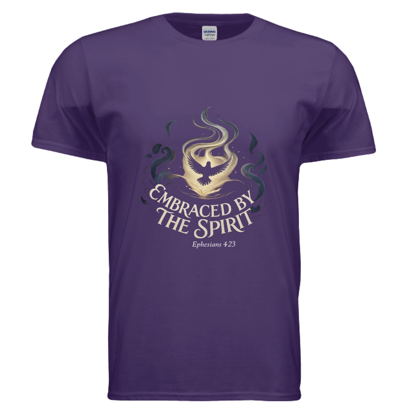 Embraced By the Spirit Ephesians 4:23 Faith T-Shirt PURPLE Salvation Clothing and Accessories Apparel