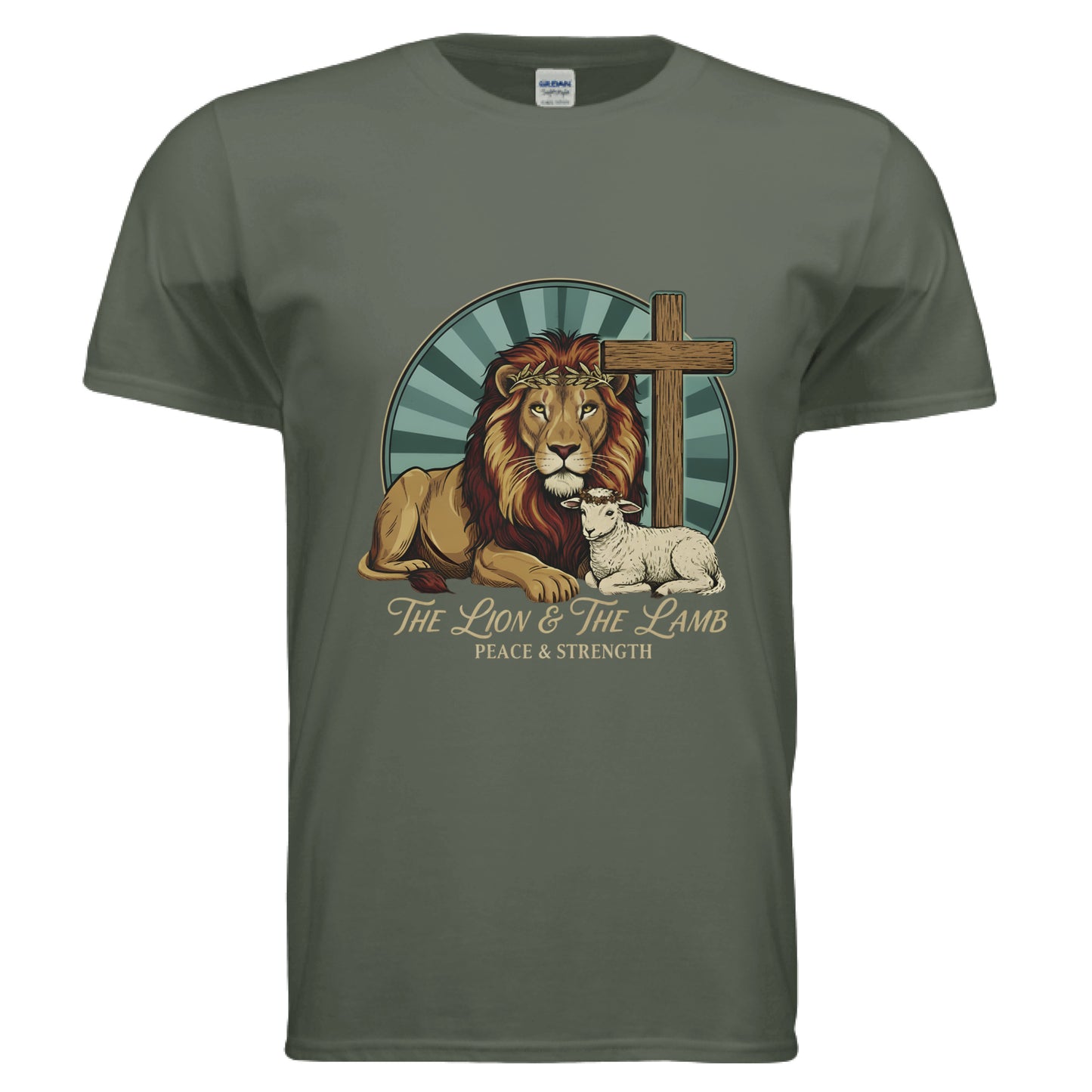 The Lion & The Lamb Faith T-Shirt MILITARY GREEN Salvation Clothing and Accessories Apparel