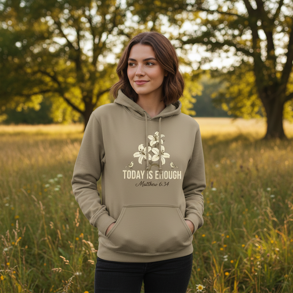 Today is Enough Matthew 6:34 Faith Hoodie