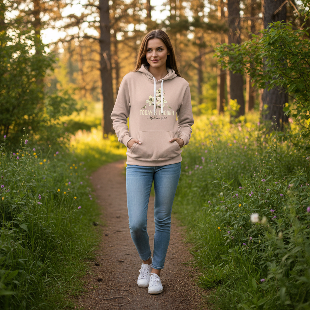 Today is Enough Matthew 6:34 Faith Hoodie