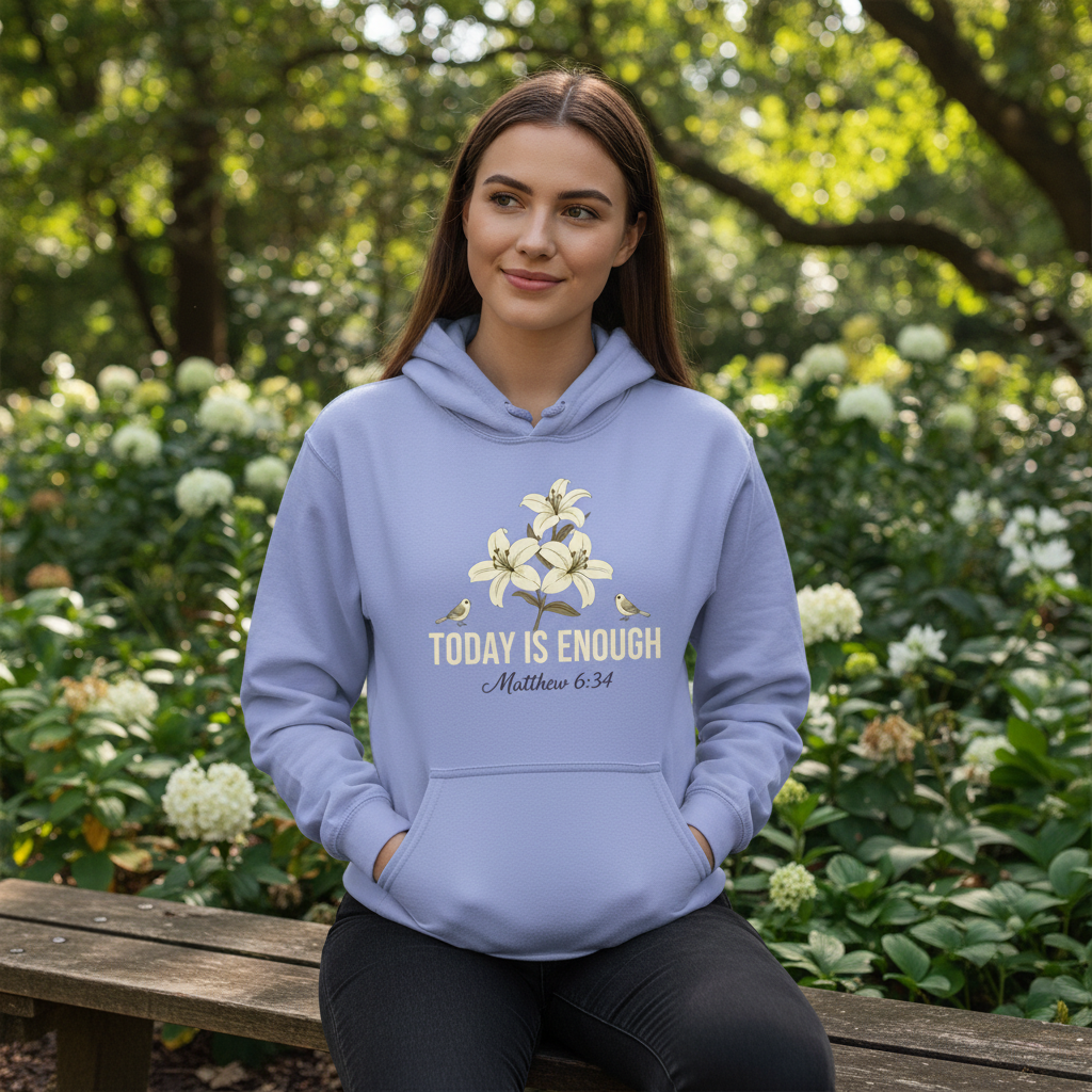 Today is Enough Matthew 6:34 Faith Hoodie
