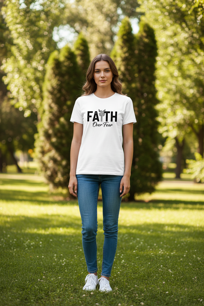 Faith Over Fear Faith T-Shirt Salvation Clothing and Accessories Apparel