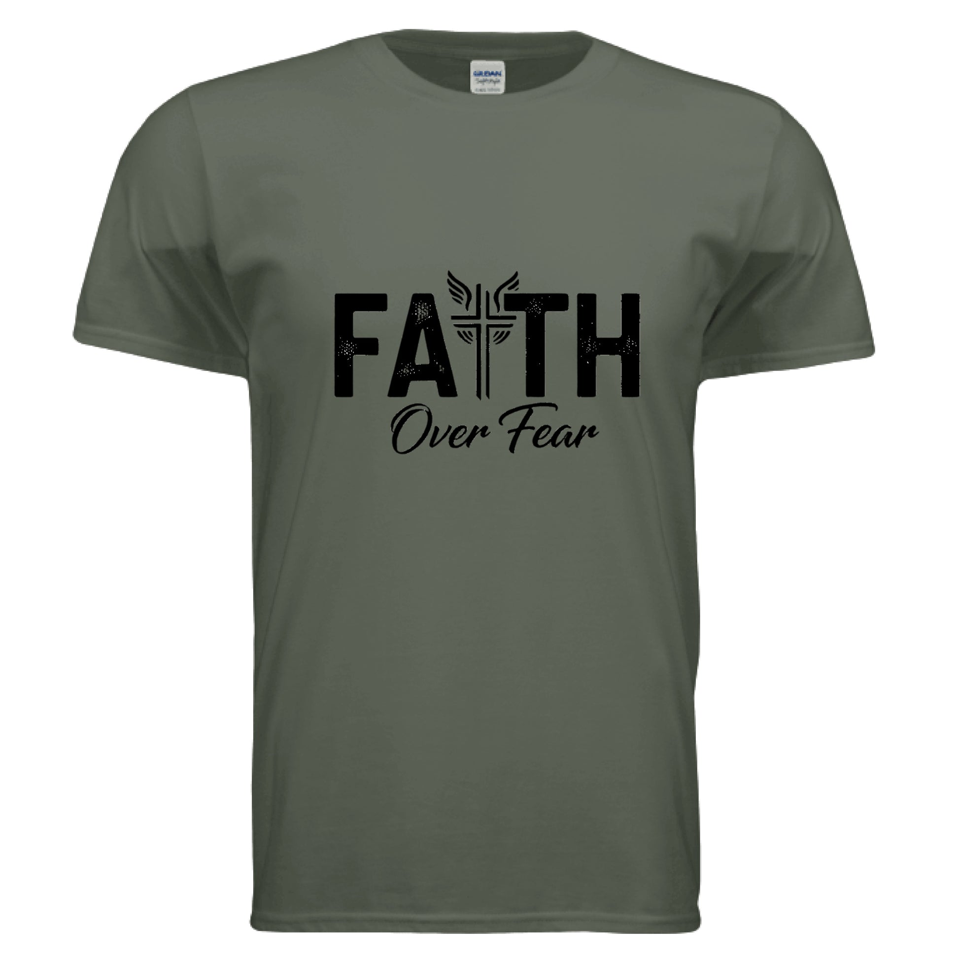 Faith Over Fear Faith T-Shirt MILITARY GREEN Salvation FaithWear Apparel