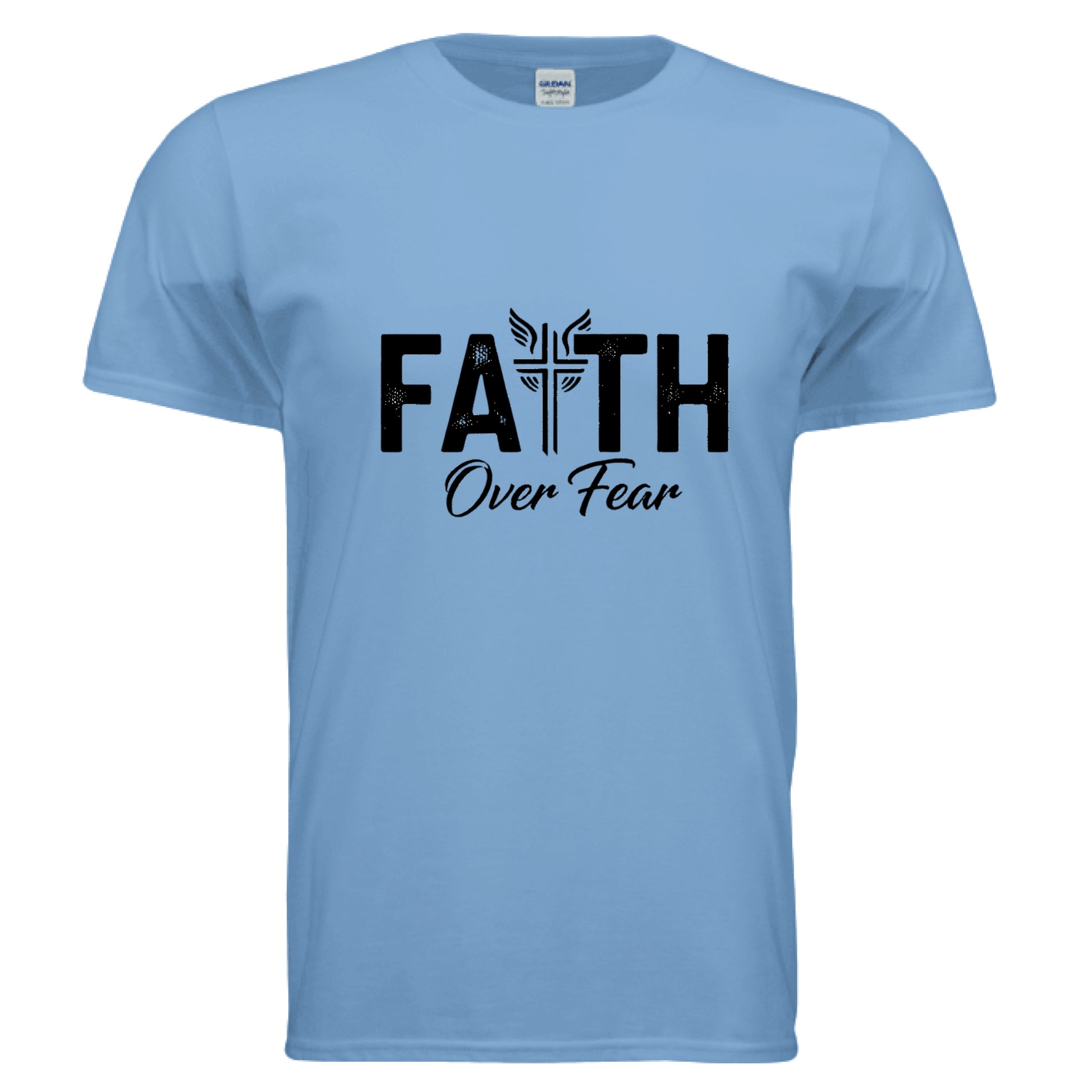 Faith Over Fear Faith T-Shirt CAROLINA BLUE Salvation FaithWear Apparel