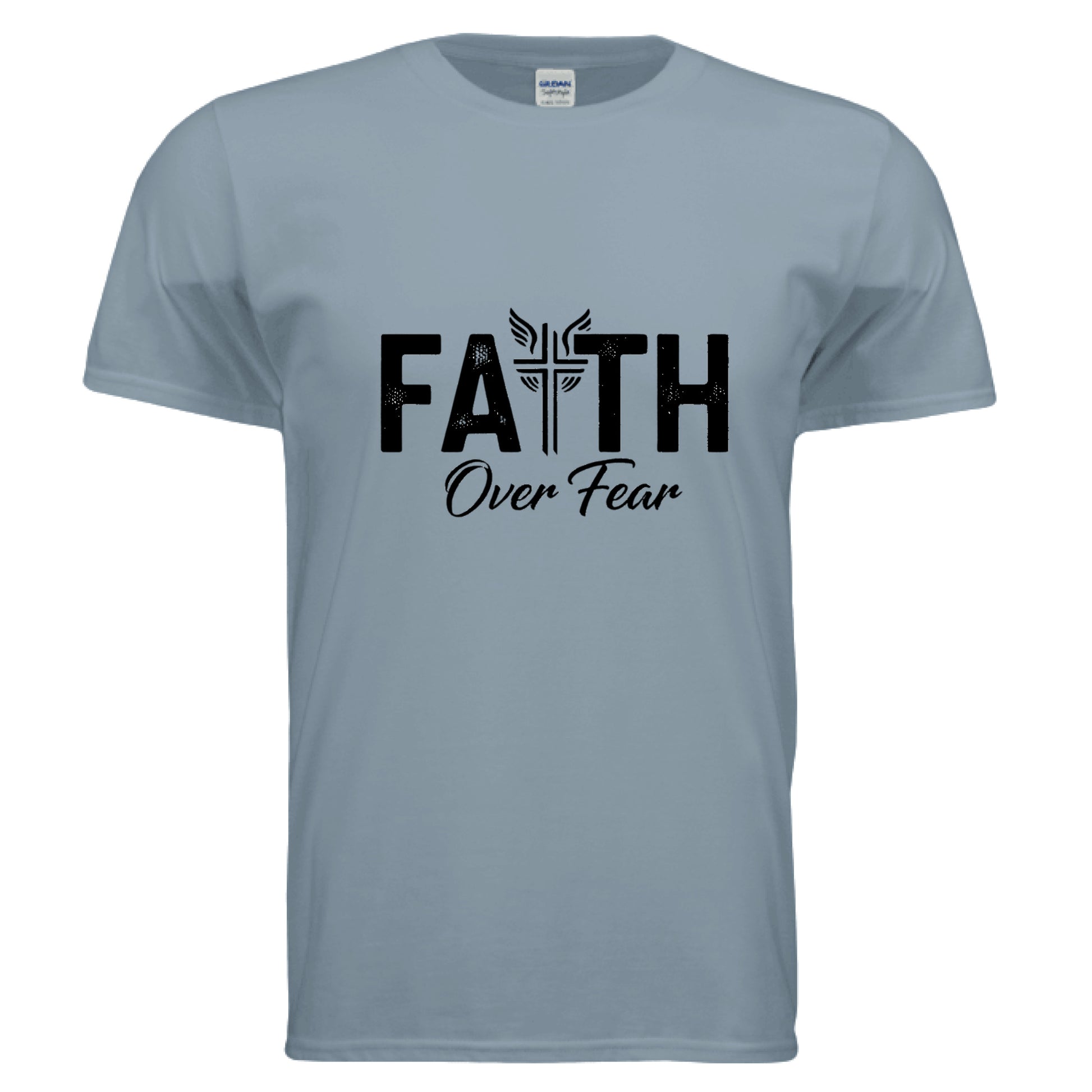 Faith Over Fear Faith T-Shirt Stone Blue Salvation FaithWear Apparel