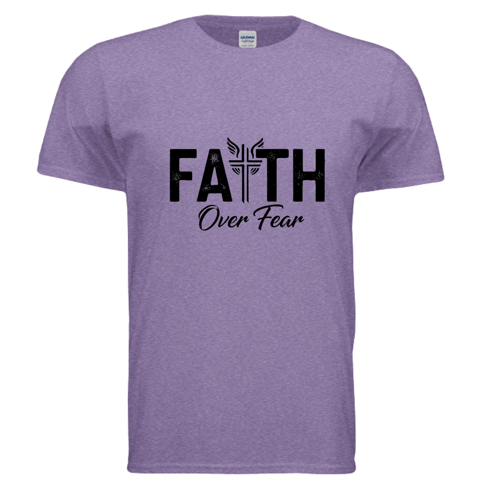Faith Over Fear Faith T-Shirt HEATHER PURPLE Salvation FaithWear Apparel