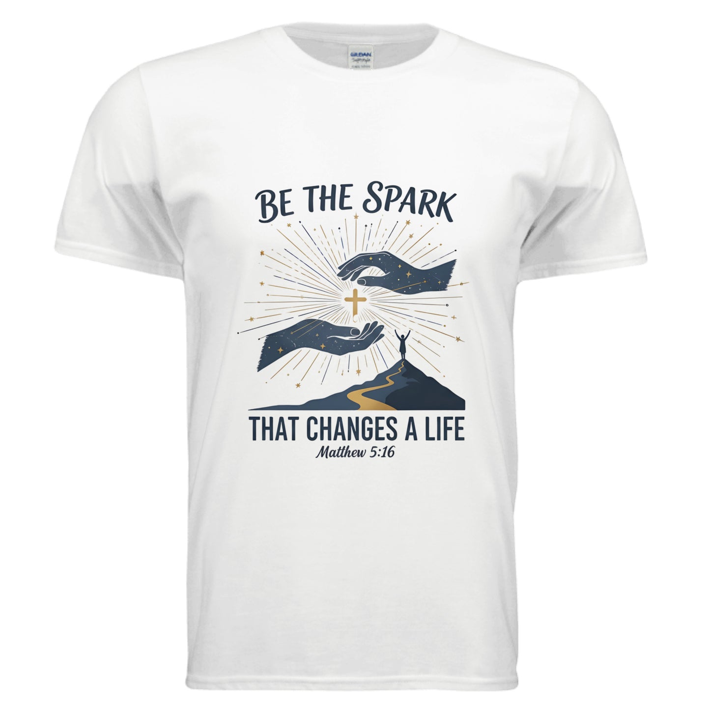 Be the Spark That Changes A Life Matthew 5:16 Faith T-Shirt WHITE Salvation Clothing and Accessories Apparel