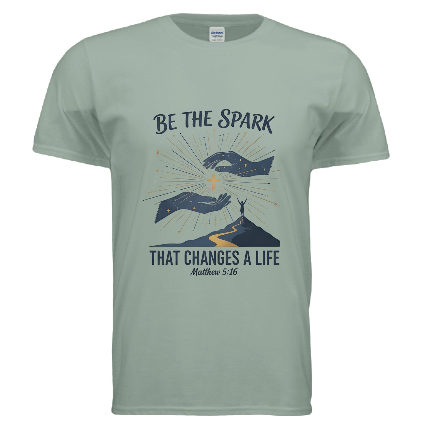 Be the Spark That Changes A Life Matthew 5:16 Faith T-Shirt Sage Salvation Clothing and Accessories Apparel