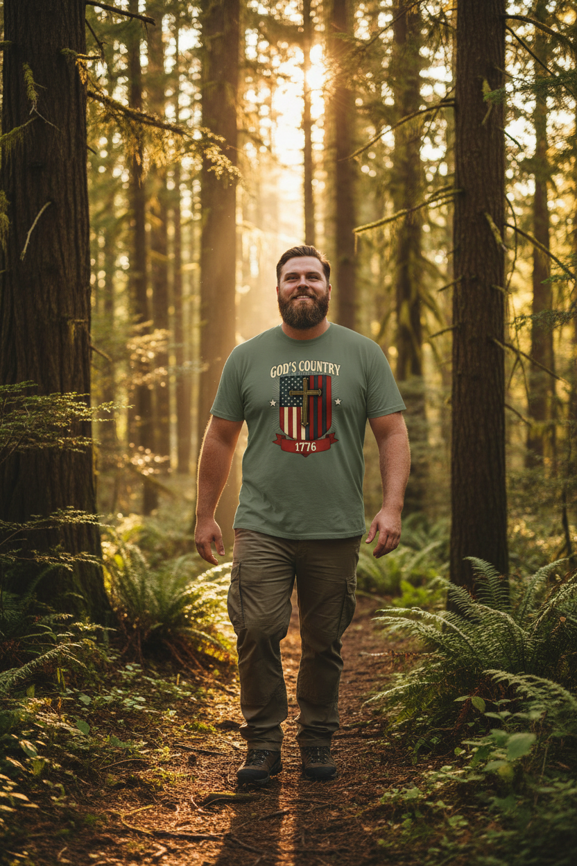 Gods Country Patriotic Faith T-Shirt Salvation Clothing and Accessories Apparel