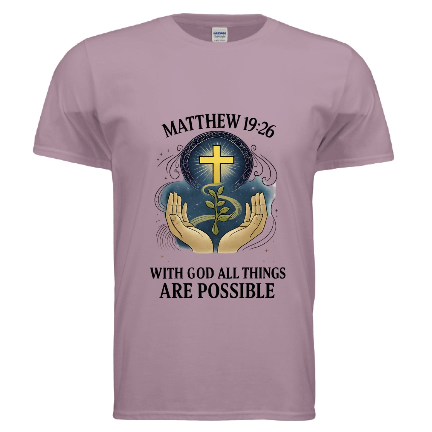 With God All Things are Possible Matthew 19:26 Faith T-Shirt Paragon Salvation Clothing and Accessories Apparel
