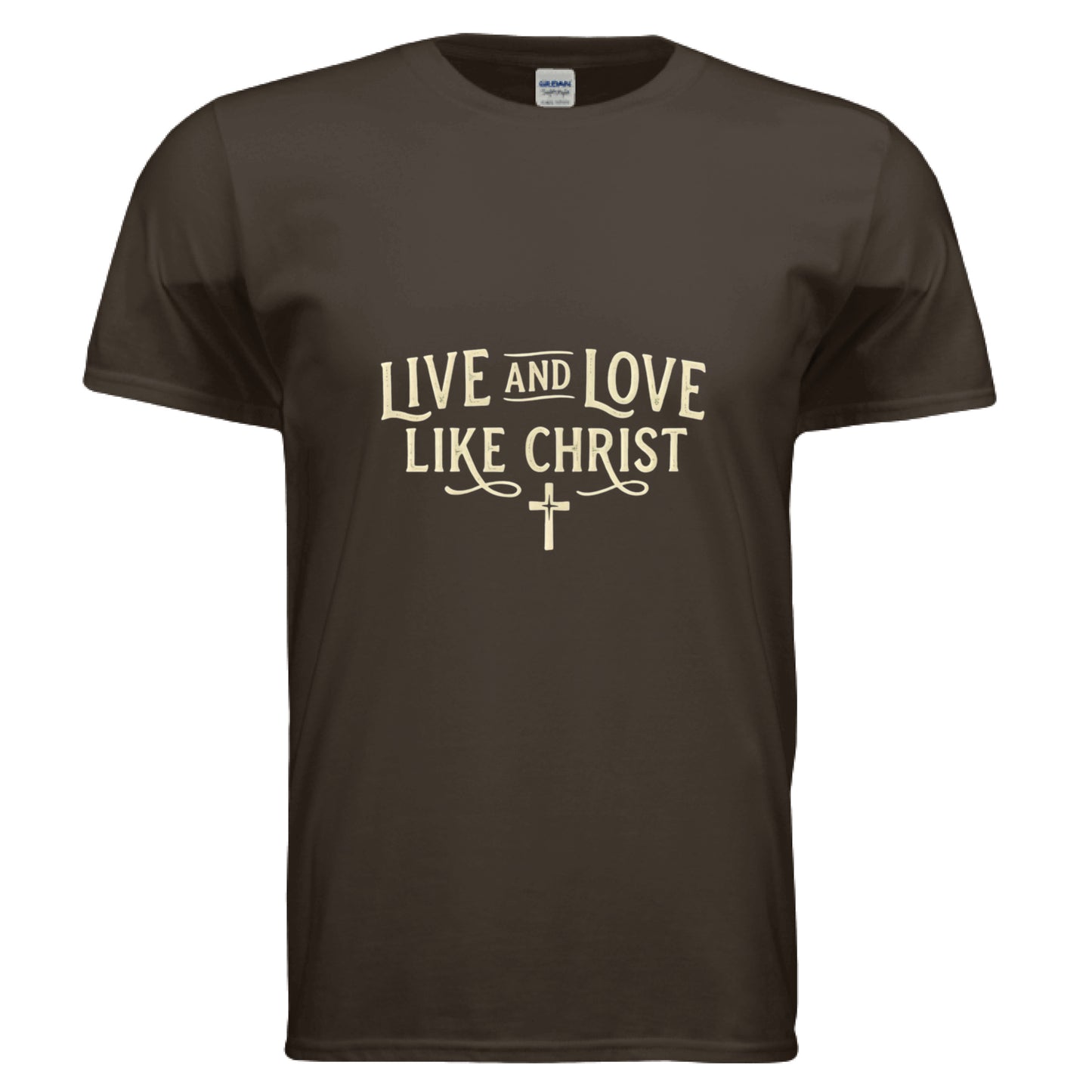 Live and Love Like Christ Faith T-Shirt DARK CHOCOLATE Salvation Clothing and Accessories Apparel