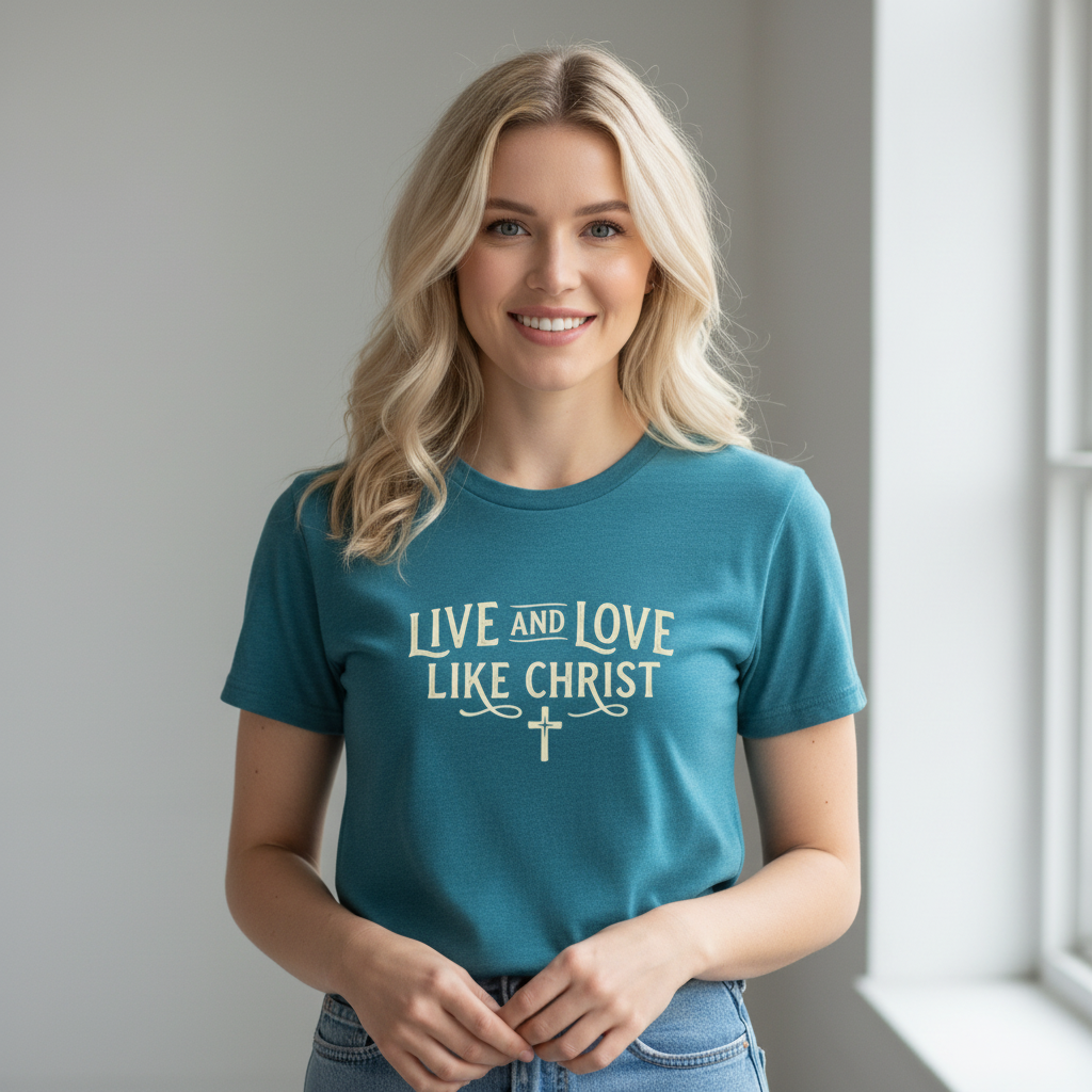 Live and Love Like Christ Faith T-Shirt Salvation Clothing and Accessories Apparel