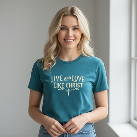 Live and Love Like Christ Faith T-Shirt Salvation Clothing and Accessories Apparel