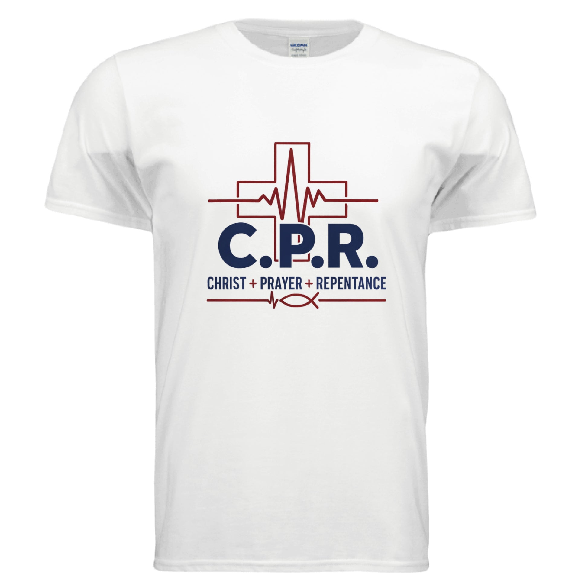 CPR Christ Prayer Repentance Faith T-Shirt WHITE Salvation Clothing and Accessories Apparel