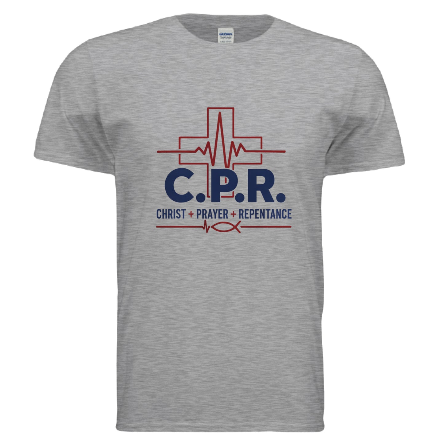 CPR Christ Prayer Repentance Faith T-Shirt SPORT GREY Salvation Clothing and Accessories Apparel