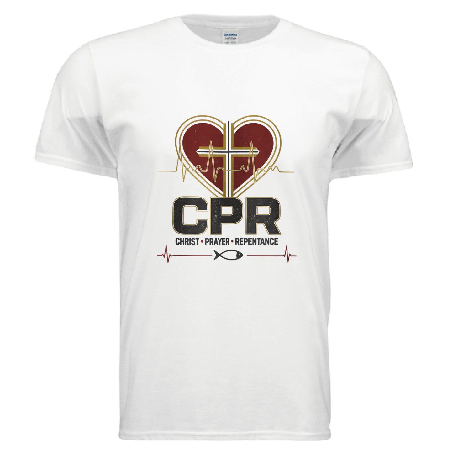 CPR Christ Prayer Repentance Faith T-Shirt WHITE Salvation Clothing and Accessories Apparel