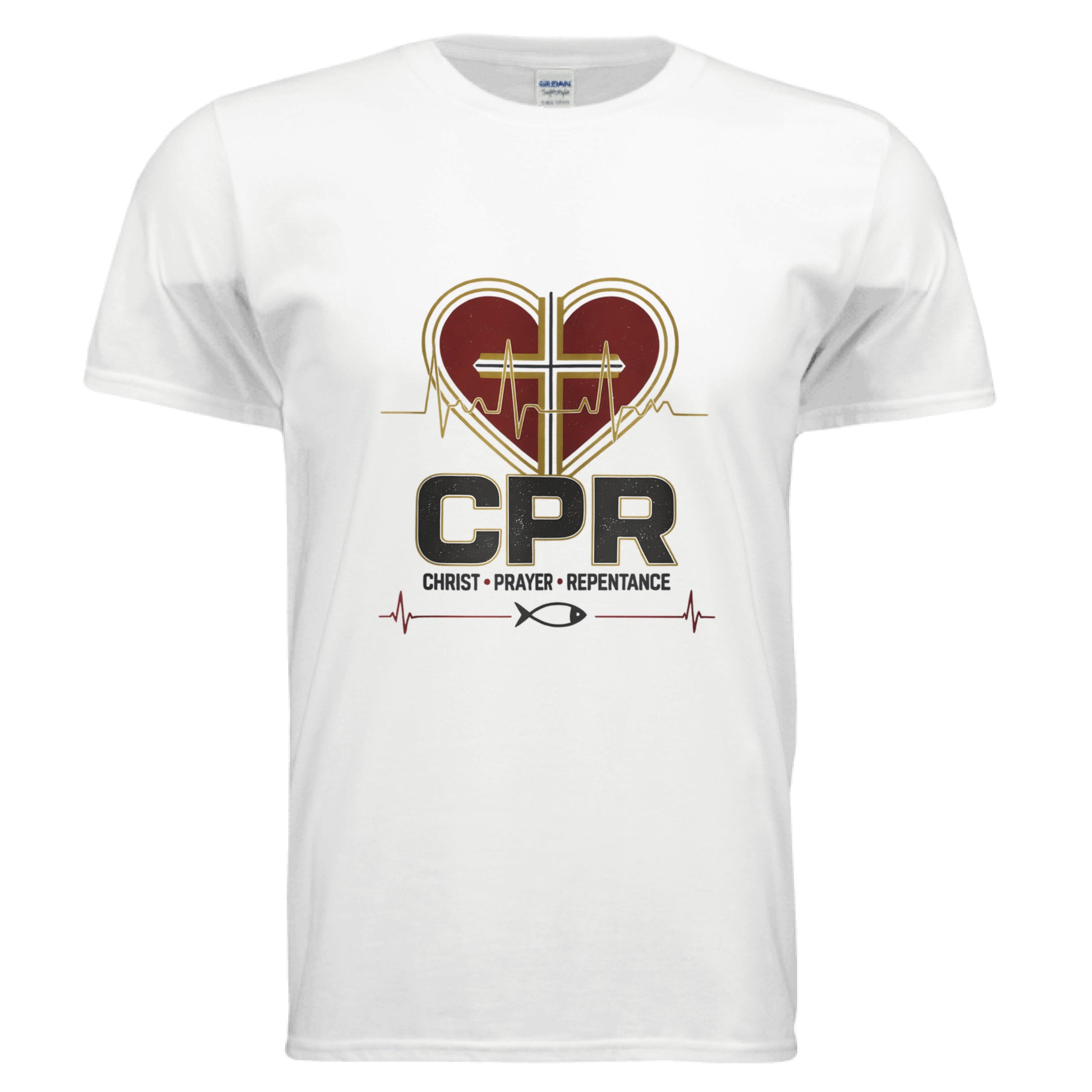 CPR Christ Prayer Repentance Faith T-Shirt WHITE Salvation Clothing and Accessories Apparel
