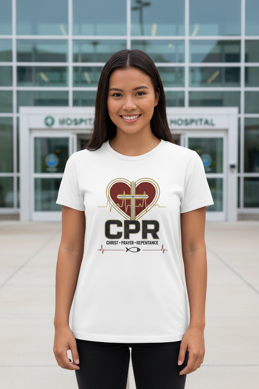 CPR Christ Prayer Repentance Faith T-Shirt Salvation Clothing and Accessories Apparel