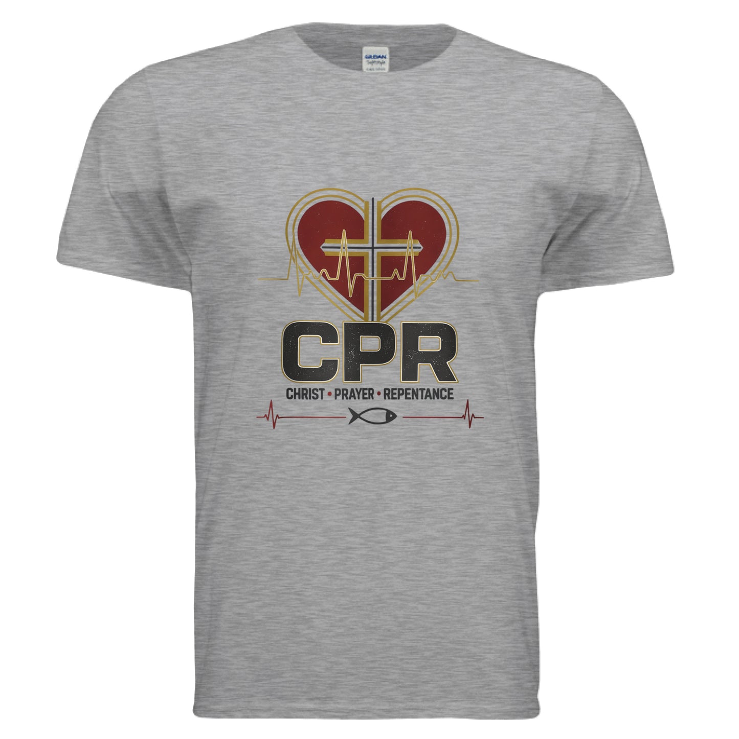 CPR Christ Prayer Repentance Faith T-Shirt SPORT GREY Salvation Clothing and Accessories Apparel