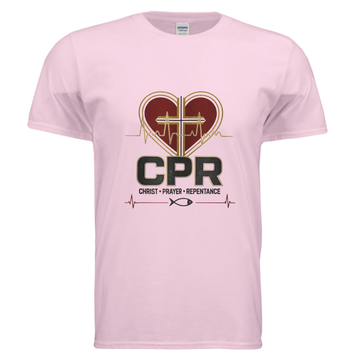 CPR Christ Prayer Repentance Faith T-Shirt Light Pink Salvation Clothing and Accessories Apparel
