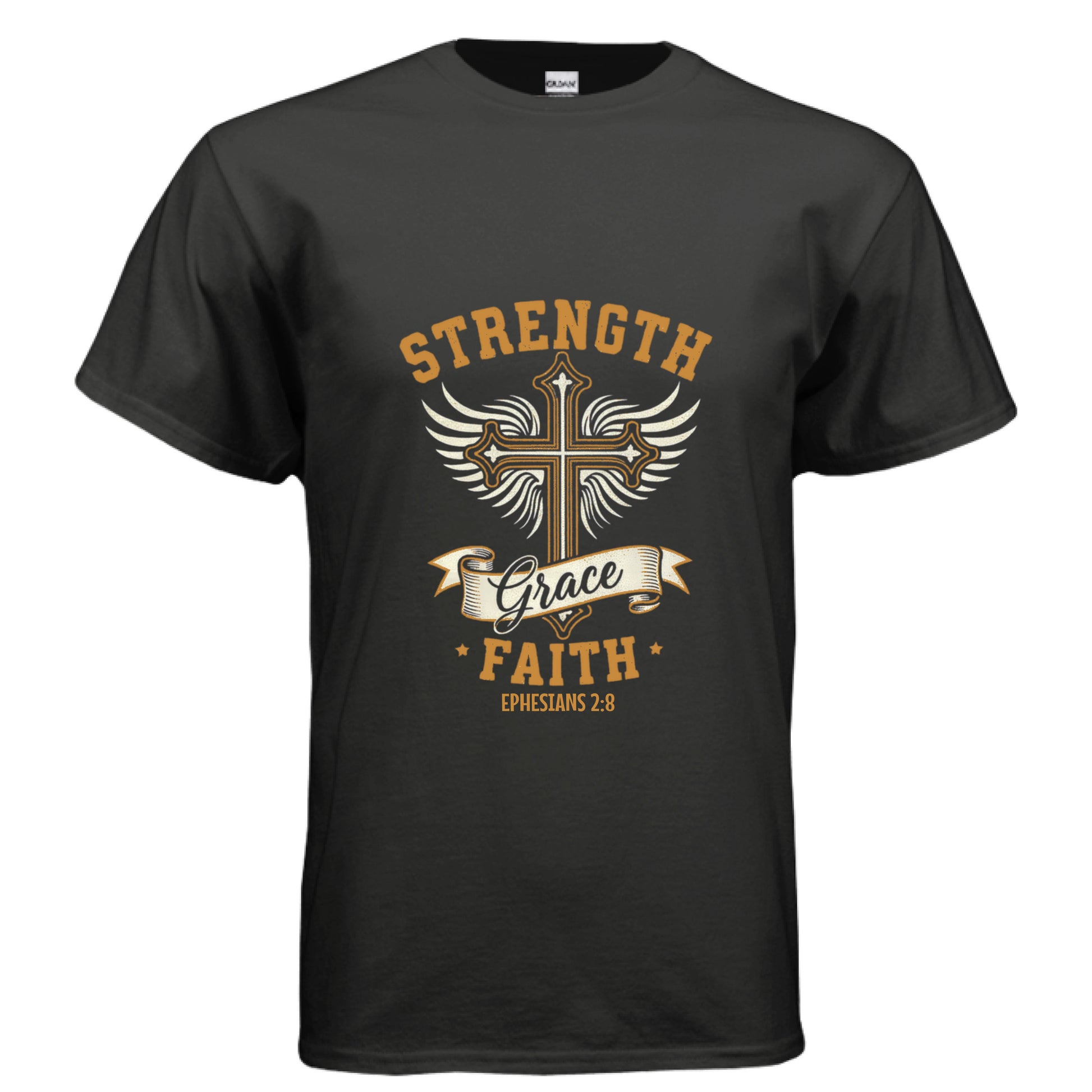 Strength Faith Grace Faith T-Shirt BLACK Salvation Clothing and Accessories Apparel
