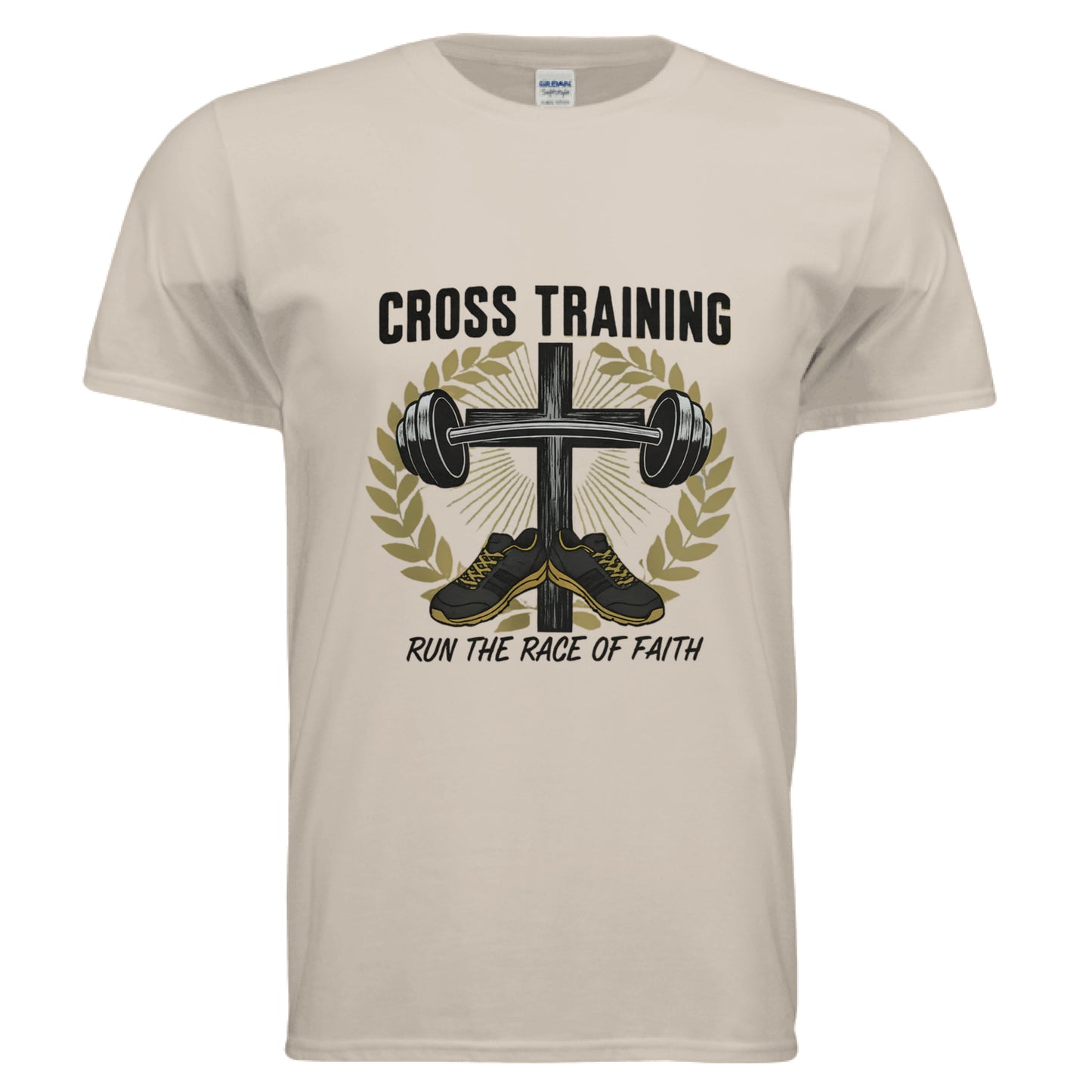 Run the race of Faith T-shirt SAND Salvation Clothing and Accessories Apparel