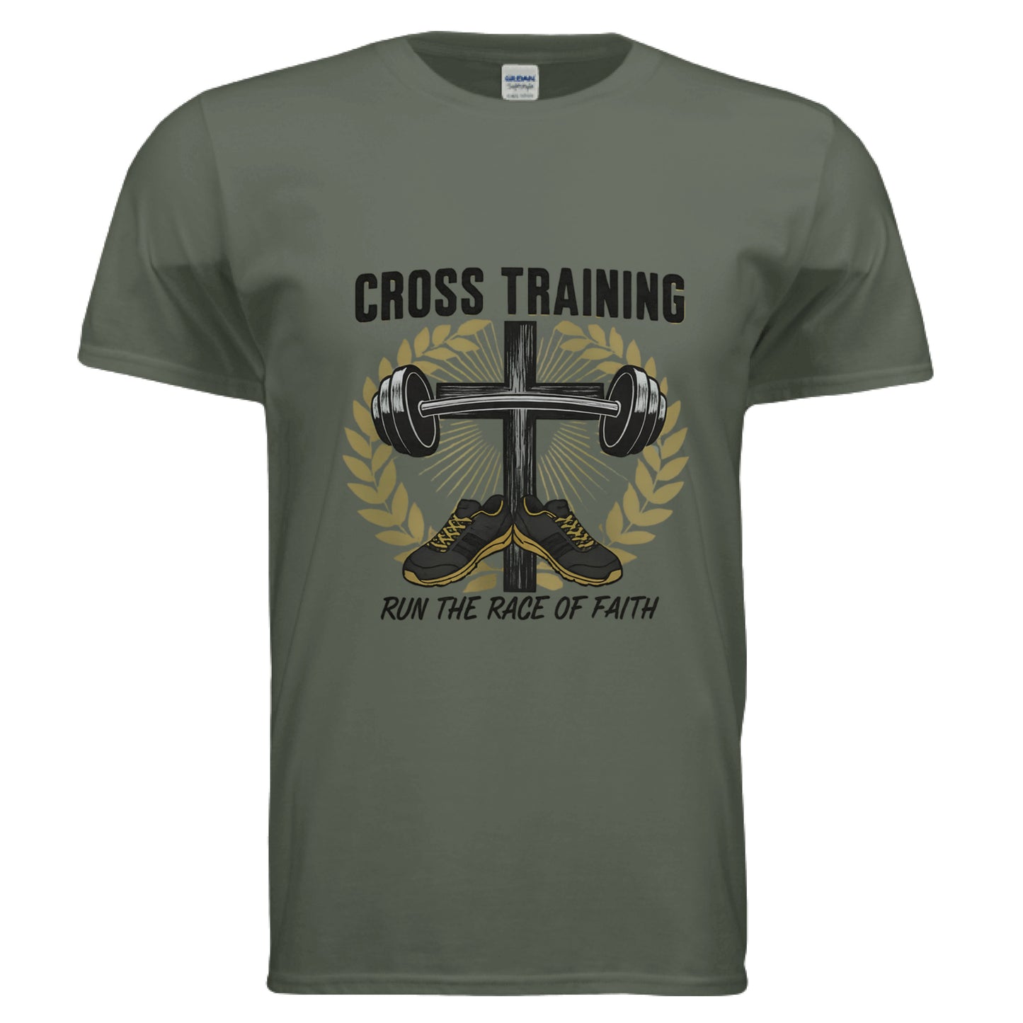 Run the race of Faith T-shirt MILITARY GREEN Salvation Clothing and Accessories Apparel
