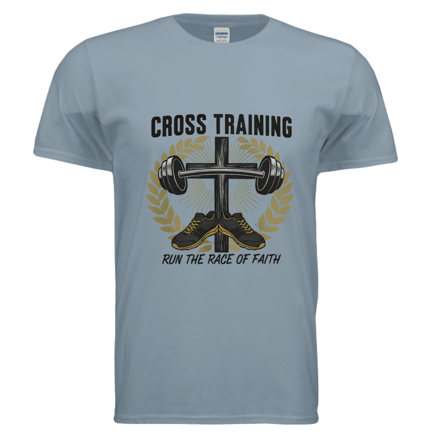 Run the race of Faith T-shirt Stone Blue Salvation Clothing and Accessories Apparel