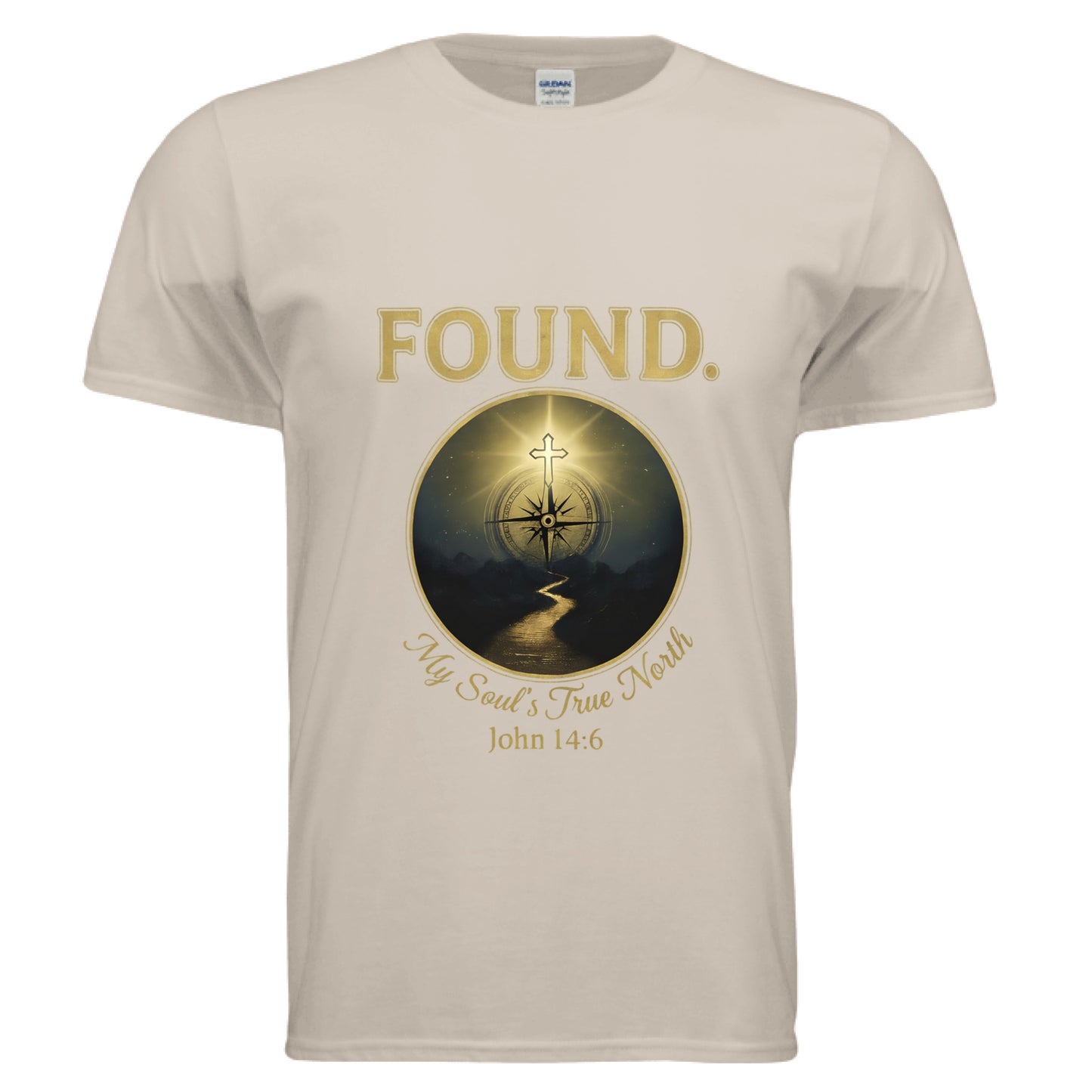 Found My Souls True North John 14:6 Faith T-Shirt SAND Salvation Clothing and Accessories Apparel
