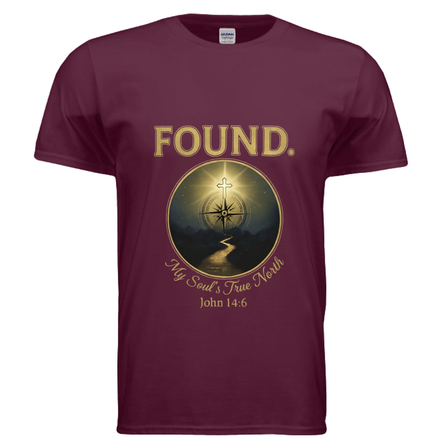 Found My Souls True North John 14:6 Faith T-Shirt MAROON Salvation Clothing and Accessories Apparel