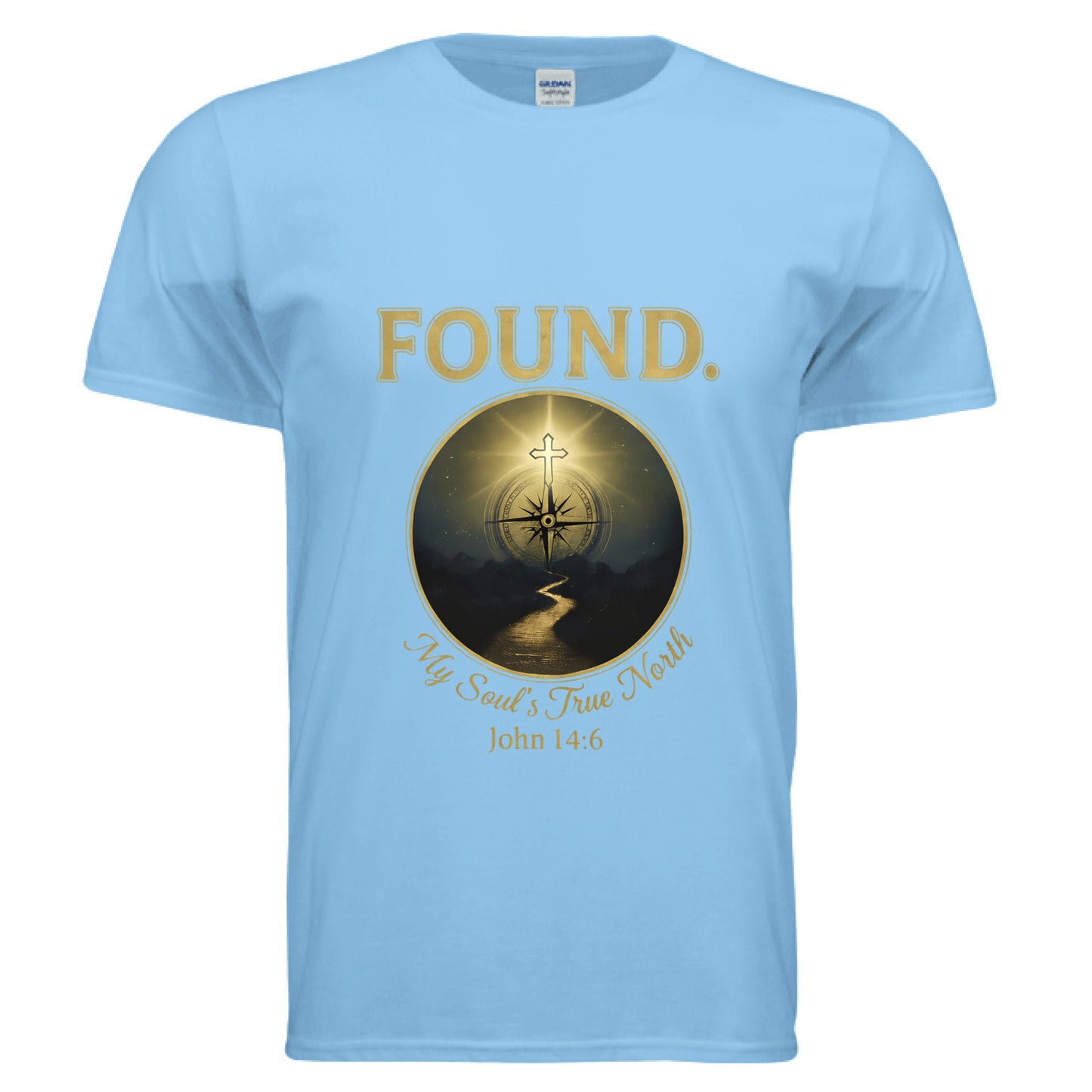 Found My Souls True North John 14:6 Faith T-Shirt SKY Salvation Clothing and Accessories Apparel