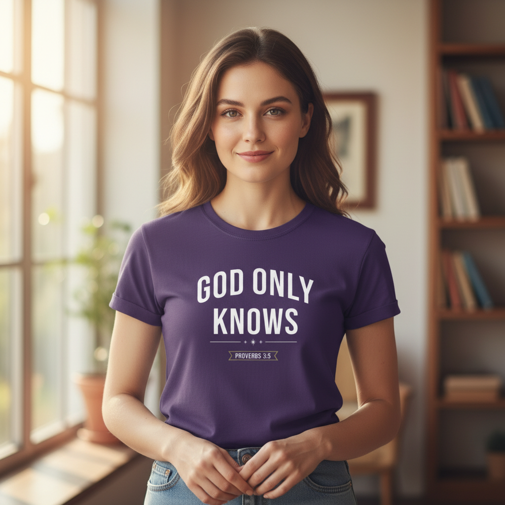 Only God knows Proverbs 3:5 Faith T-Shirt Salvation Clothing and Accessories Apparel