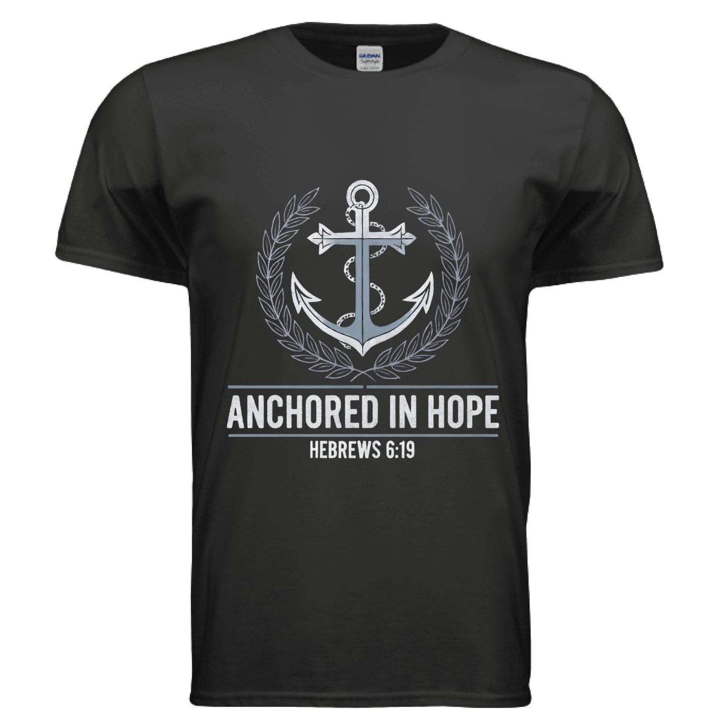 Anchored in Hope Hebrews 6:19 Faith T-Shirt BLACK Salvation Clothing and Accessories Apparel