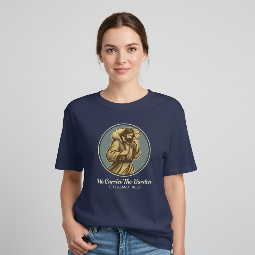 He Carries the Burden Faith T-Shirt Salvation Clothing and Accessories Apparel