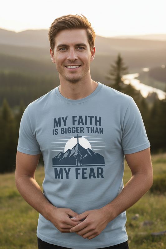 My Faith is Bigger than My Fear Faith T-Shirt Salvation Clothing and Accessories Apparel