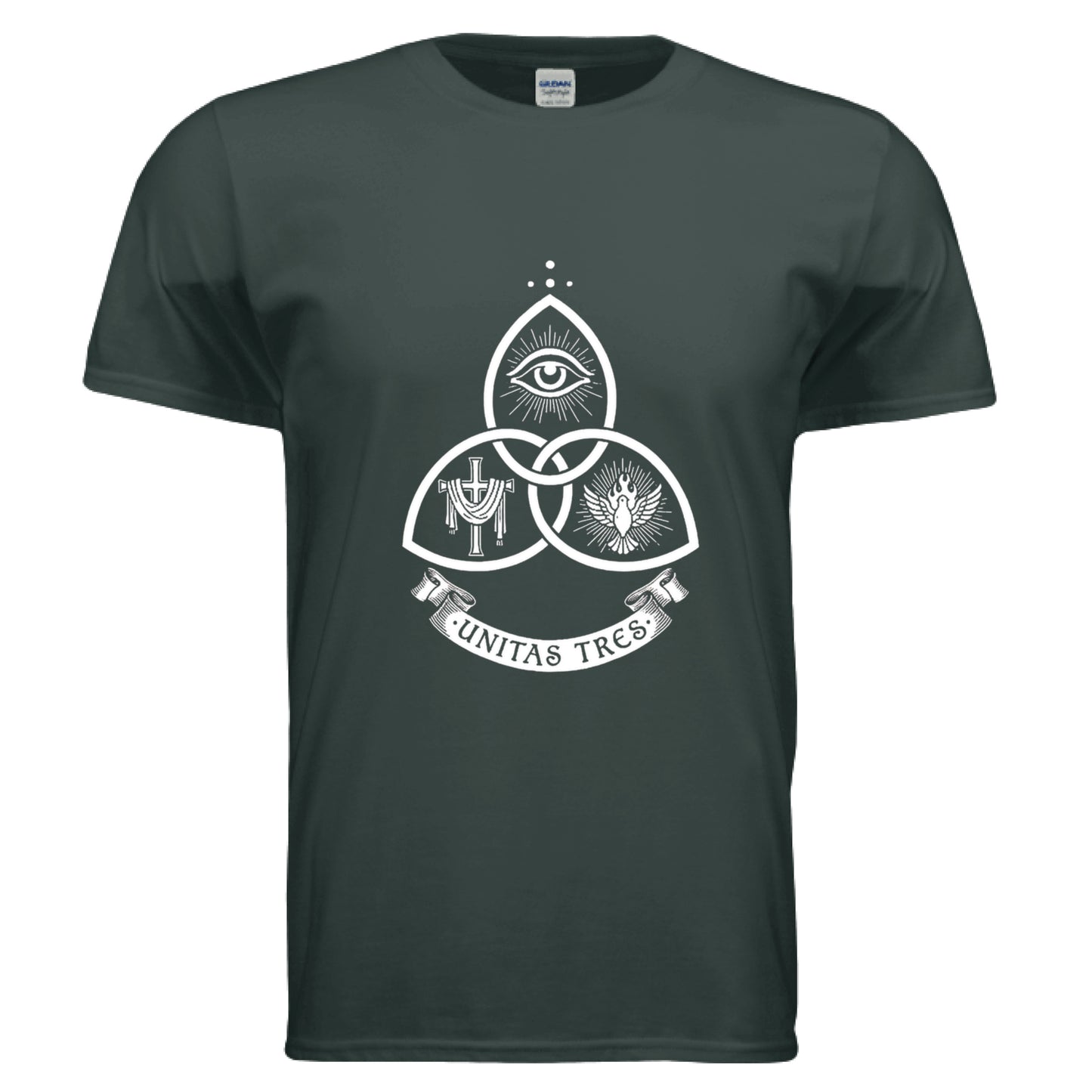 Unitas Tres Faith T-Shirt FOREST GREEN Salvation Clothing and Accessories Apparel