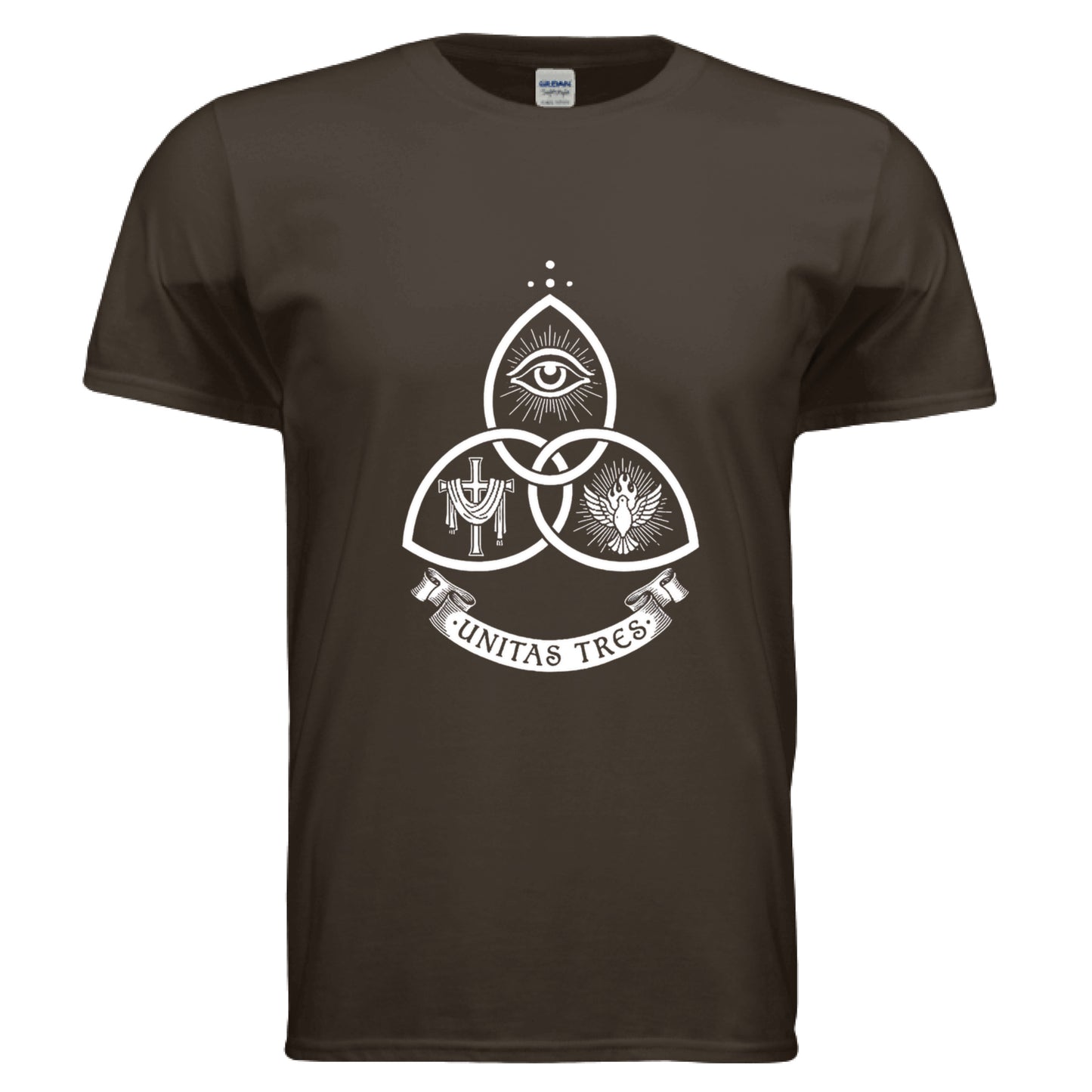 Unitas Tres Faith T-Shirt DARK CHOCOLATE Salvation Clothing and Accessories Apparel
