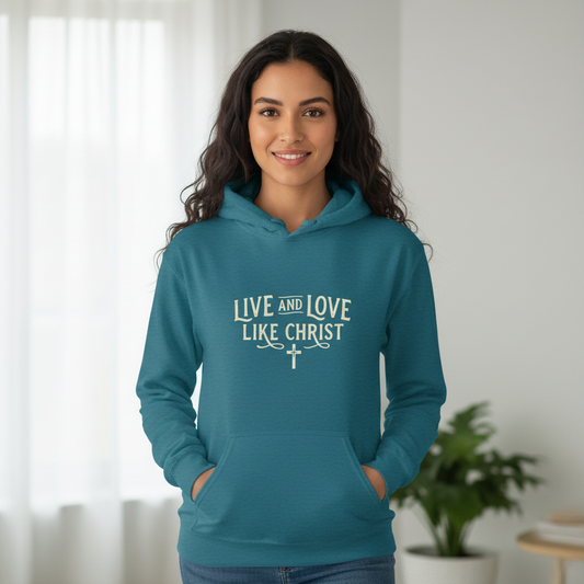 Live and Love Like Christ Faith Hoodie Salvation Clothing and Accessories Apparel