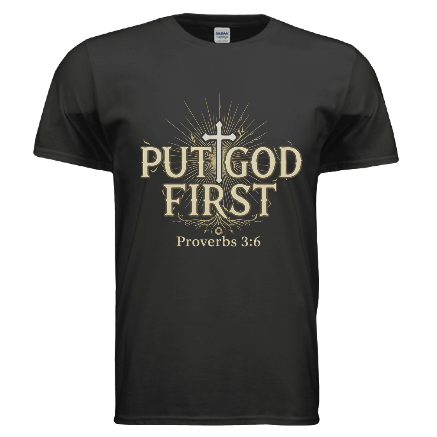 Put God First Faith T-Shirt BLACK Salvation Clothing and Accessories Apparel