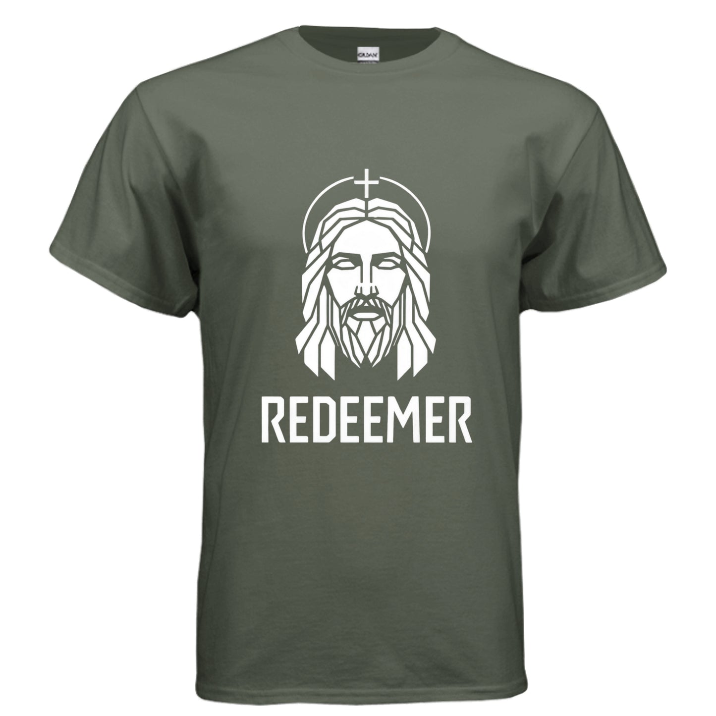 Redeemer Faith T-Shirt MILITARY GREEN Salvation Clothing and Accessories Apparel