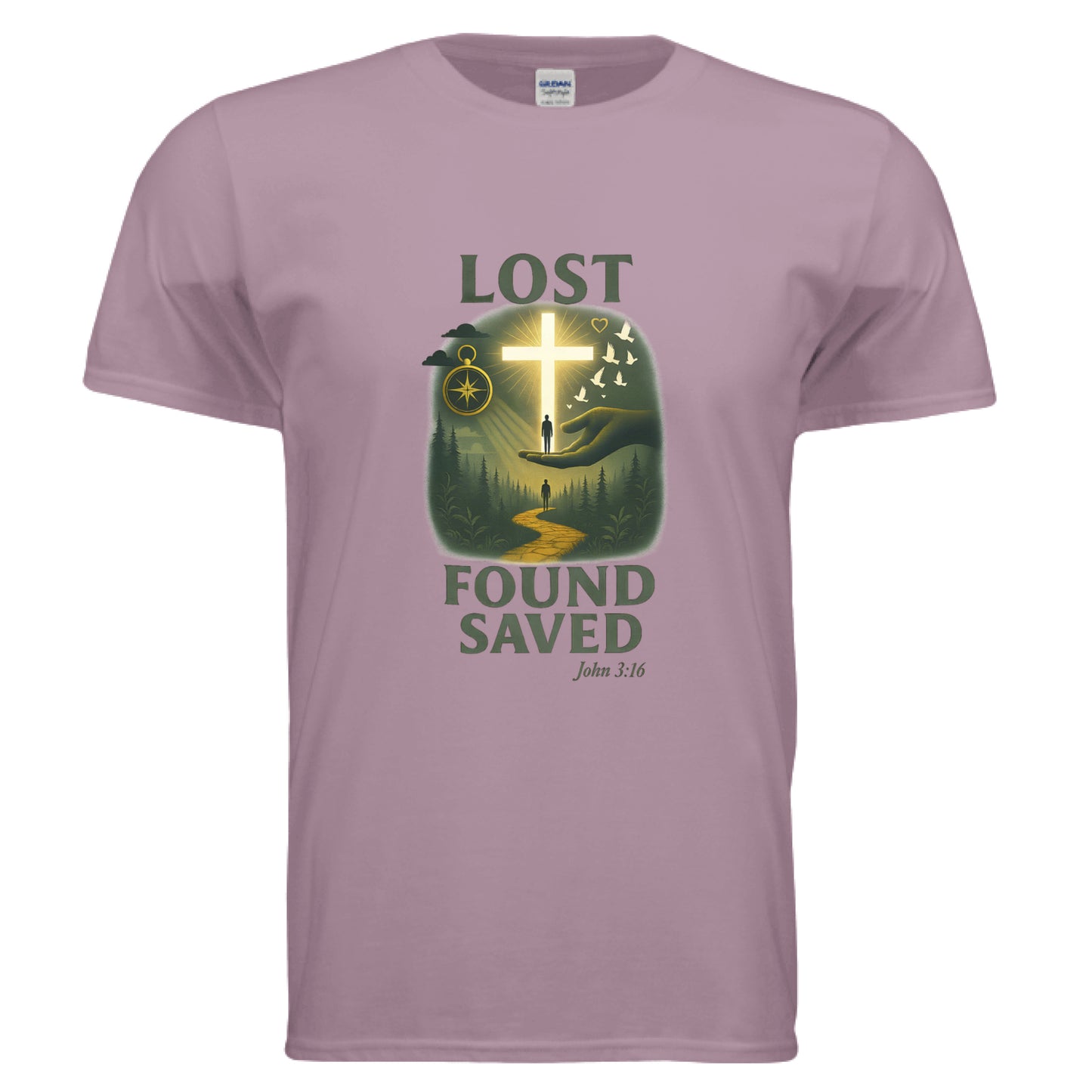 Lost Found Saved John 3:16 Faith T-shirt Paragon Salvation Clothing and Accessories Apparel