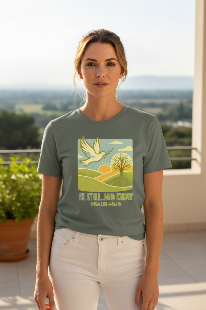 Be Still, And Know Psalm 46:10 Faith T-Shirt Salvation Clothing and Accessories Apparel