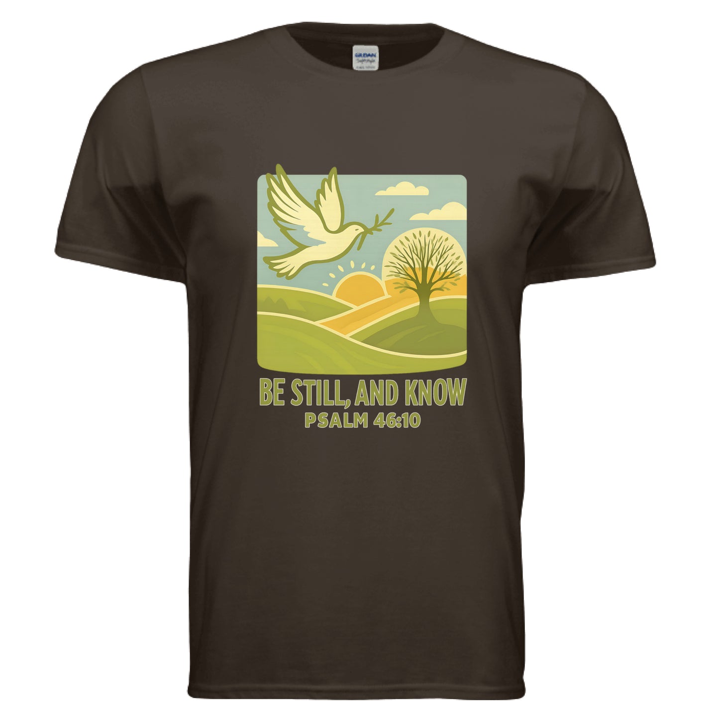 Be Still, And Know Psalm 46:10 Faith T-Shirt DARK CHOCOLATE Salvation Clothing and Accessories Apparel