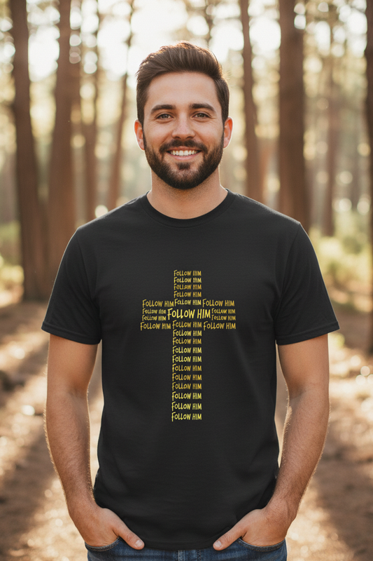 Follow Him Faith T-Shirt Salvation Clothing and Accessories Apparel
