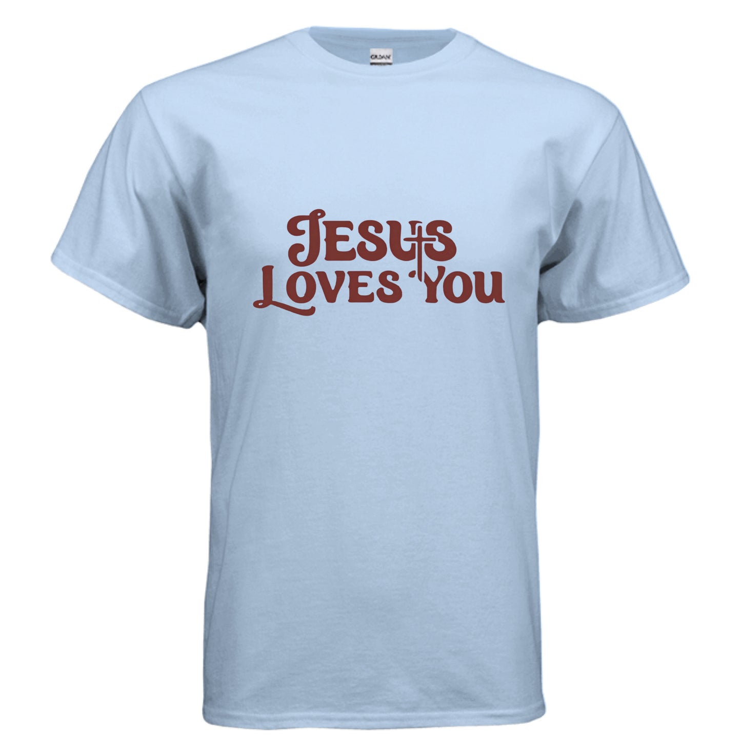 Jesus Loves You Faith T-Shirt LIGHT BLUE Salvation Clothing and Accessories Apparel
