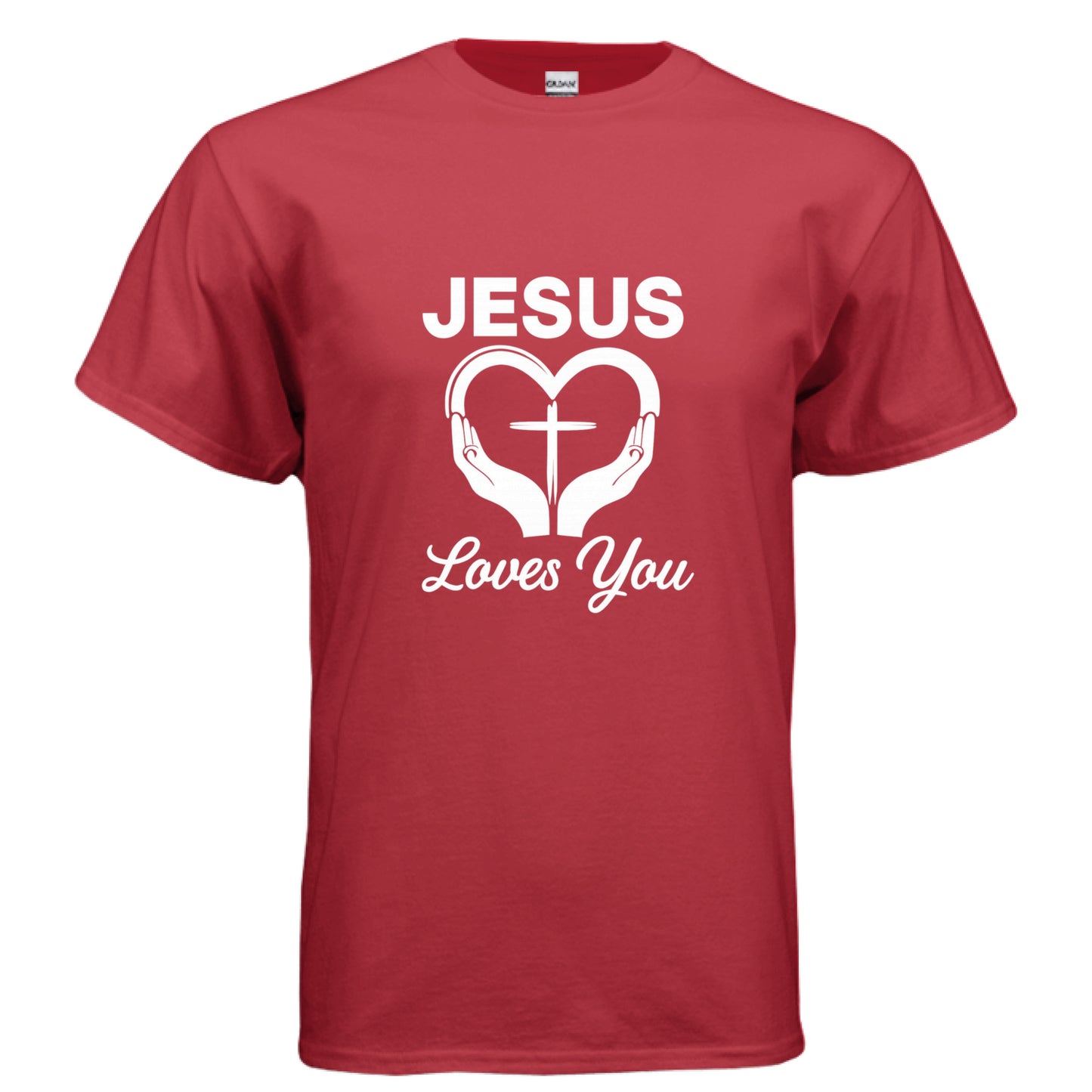 Jesus Loves You Faith T-Shirt RED Salvation Clothing and Accessories Apparel