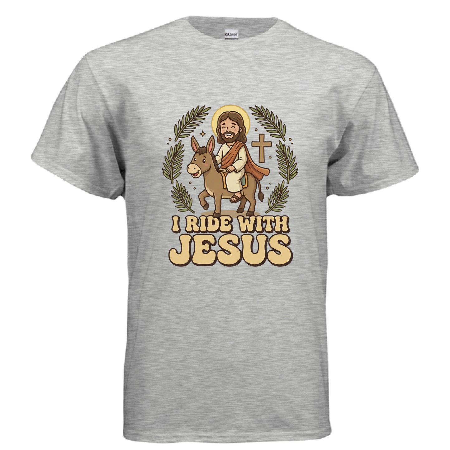I Ride with Jesus Faith T-Shirt (Funny) ASH Salvation Clothing and Accessories Apparel