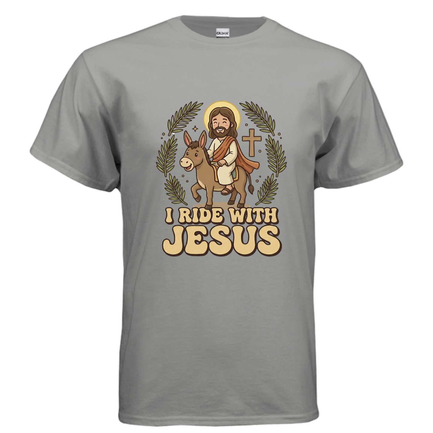 I Ride with Jesus Faith T-Shirt (Funny) GRAVEL Salvation Clothing and Accessories Apparel