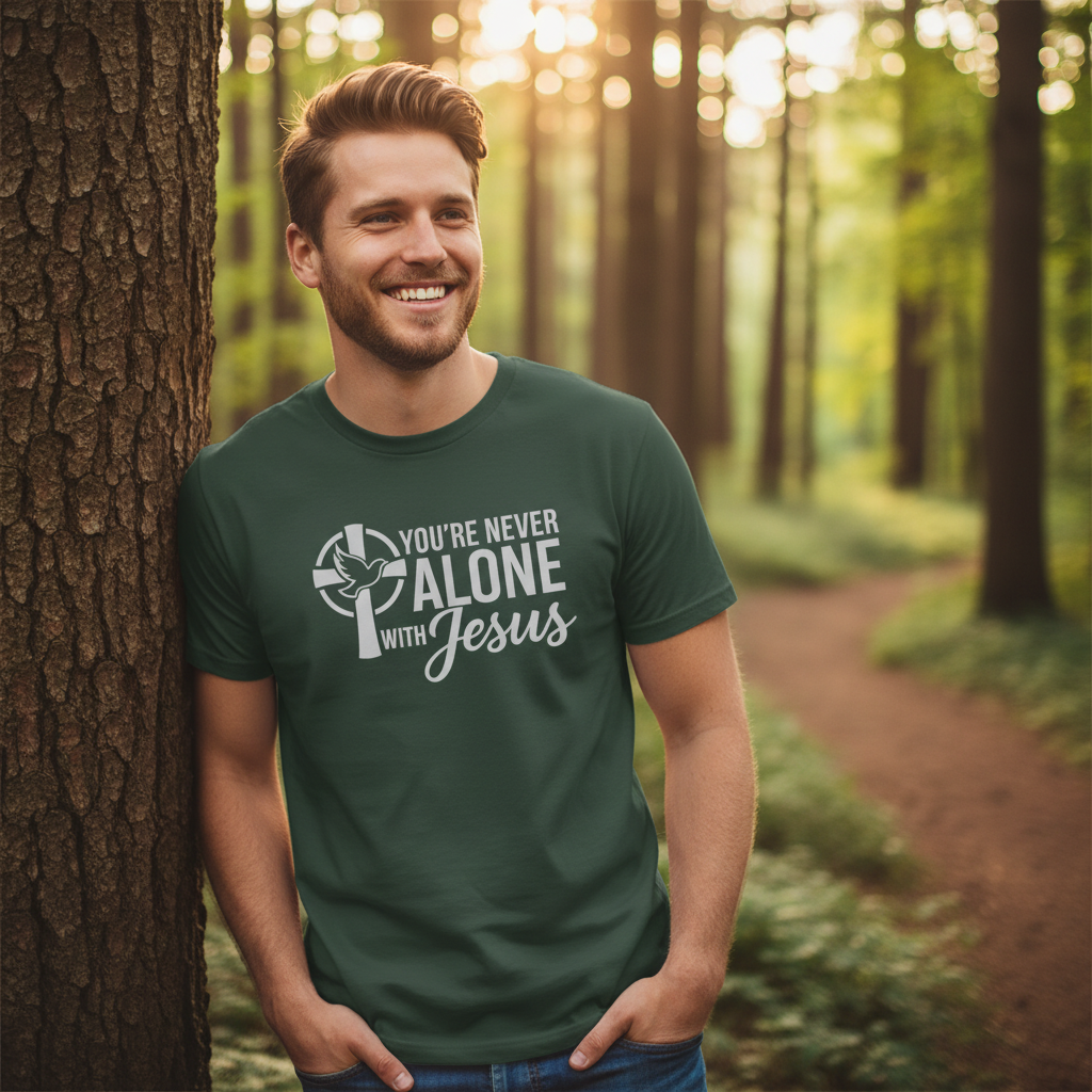 You're Never Alone with Jesus Faith T-Shirt